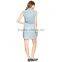 2015 stone wash sleeveless shirt collar girls jeans lady dress JXQ870