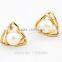 Earrings Colorful Women triangle Gold Plated White Freshwater Pearl Stud Jewelry Gift