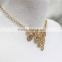 Gold Tiny Flowers w/Rose Diamond Jump-Ring Connected Necklace Simple Chain Gold Necklace2016 Fashion Style Wholesale