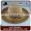hand crocheted flat brim straw hat