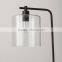 2017 hotel decorative curve glass floor lamp with brown linen shade good for inn decor high end