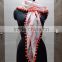 PRINTED scarf with pom pom lace tassel