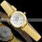 Fashion Lady Flower Dial Genuine Leather White Yellow Brown Pointer 30m Waterproof Lady Wrist Watch