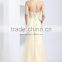 Off-shoulder sexy backless beaded cream lace formal evening dress 8039