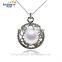 Single freshwater pearl pendant 9mm AAA white button freshwater pearl pendant