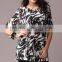 Pretty Steps 2016 new fashion chiffon blouse half sleeve printed blouse for ladies