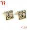 China factory luxury stainless steel antique vintage gold engraved cufflinks for men