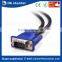 High quality adapter 15 Pin 1 vga male to 2 vga female vga monitor Y splitter cable for computer pc laptop