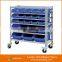 Rivet Mobile Bin Rack With Wheels storage unit with bins