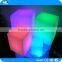 High quality make LED decorative lighted cube furniture / plastic LED rgb cube light chair