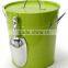 China supplier metal ice bucket with plastic inner and scoop