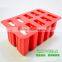 large 10 cavity ice cream silicone mold with wooden sticks