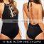 Custom key hole halter backless beaded beautiful women in bathing suits