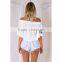 smocking off shoulder embroidery woman top latest design images of chiffon tops