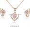 Rose Gold plated Heart with CZ Studded Fashion PendantSet