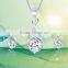 Solitaire Delicate Silver Plated Pendantset