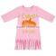 Wholesale pumpkin shirt baby girls tassels long sleeve shirt M6081702
