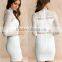 B33748A Autumn korea fashion ladies sheer lace elegant formal dress