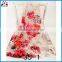 Soft blue floral printing natural 100% wool korea scarf