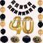 Customized Gold Number Balloon With Happy Birthday Paper Banner Pom Poms Party Decoration Kit Shower Backfrop 17pcs/set
