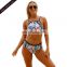 Cute Beach 2pcs Strappy High Neck Floral Bathing Suits Tankinis