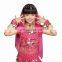 Belly Dance top dance Costume Kid's girl's children beads coins top Shining chiffon latest short sleeve top Shining Net yarn top
