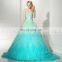 Gorgeous Strapless Sleeveless Lace-Up Organza Ruffles Gradient Color Ball Gown Prom Dresses SD362