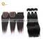 Natural Color 4x4 Virgin Hair Bundles Straight Peruvian Human Virgin Hair Waves Lace Closure human hair weave bundles