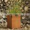 Natural rusty red color corten steel flower pot