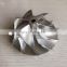 T04E forward 61.40/82.00mm 6+6 blades high performance turbo milling/alumimun 2618/Billet compressor wheel