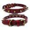 Leather collar bronze rivet pet collar anti-bite spike dog collar