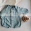 2020 Wholesale Full Sleeve Baby Girls Boys Linen Romper