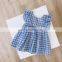 A0278# Summer Toddler Dress Kids Baby Girls Dress Kids Backless Plaid Dress Girls Clothes