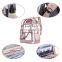 2019 fashion lady girl large capacity pink clear transparent PVC backpack school bag rucksack