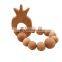 Hand Made Beech Wooden Baby Teething Ring Toys