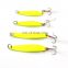 Factory price In Stock5g/6g/11g/13g  metal spoon  Feather Treble hook Luminous metal jigging spoon fish for fishing lure
