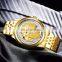 TEVISE 9006 Causal Unique Gold Watch With Vivid Eagle Dial For Men Mechanical Wristwatch