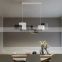 Wholesale Living Room Indoor Pendant Light Minimalist White Square Ceiling Lamp Luxury Modern Bedroom Chandelier