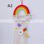 Boho Style Home Decoration Macrame Wall Hanging Rainbow Hair Bow Holder for Girls Room