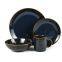 16pcs Stoneware Grey & Black Reactive Dinner Set Supplier