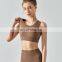 MOQ 1 Custom Logo Back Hook Shockproof Sports Yoga Bra Adjustable Hollow Out Training Wear Fitness Running Bra Top