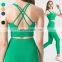 Custom Workout Gym Sports Bra Top Comfortable Sexy High support Fitness Cross Back Sports Bra With Pads Inserts Sports Bra Cups