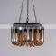 Modern Indoor Brass Hanging Lamp Black Finish Iron Crystal Design LED Decorative Pendant Light Hotel Living Room Wholesale