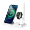 Black White 4-in-1 Folding Fast Charging Wireless Charger for Desktop Mobile Phone Watch iPad  Pen Multi-Use Charging Adapter