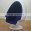 European style relaxing fiberglass material soft fabric/wool/cashmere purple saarinen egg chair with ottoman