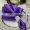 Polyester satin table napkin with ring for wedding, purple color