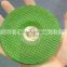 H538 China factory price 4''inch black/green flexible grinding wheel for metal/inox/stainless steel
