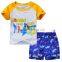 kids summer set with short sleeve printed short Baby Boys Clothing Set 2015