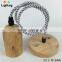 Modern Ceiling Lights E27 Wood Pendent Light Cord Set