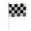 White Black Check Flag, F1 Racing Car Hand Flag, Plastic Handle Flag